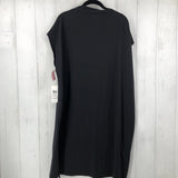 2X Funnel neck knee length dress cap slv