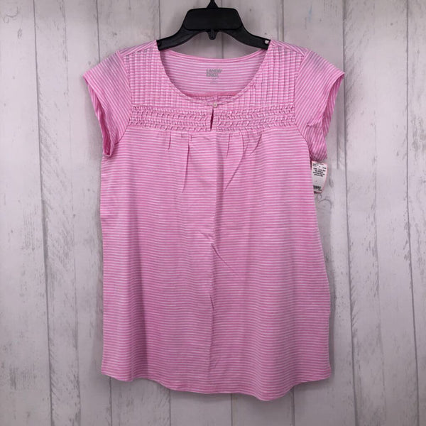 M/p Striped smocked s/s top