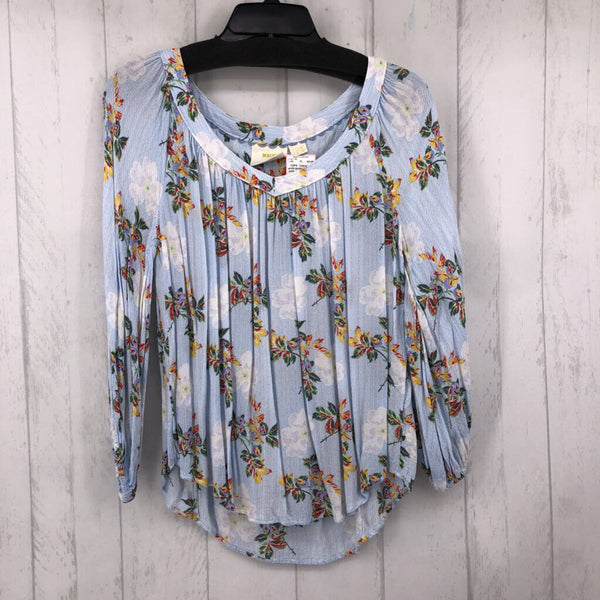 10 Flo print v-neck l/s top