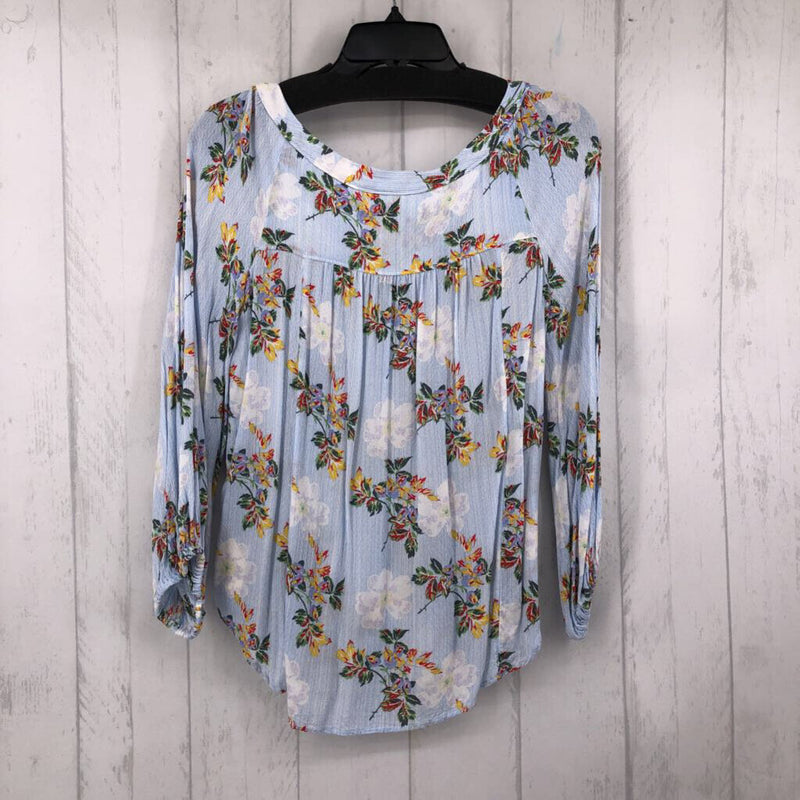 10 Flo print v-neck l/s top