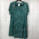 2x tie-dye w/ flowers s/s t-shirt dress