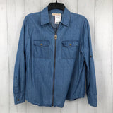 Lp Denim zip-up l/s top