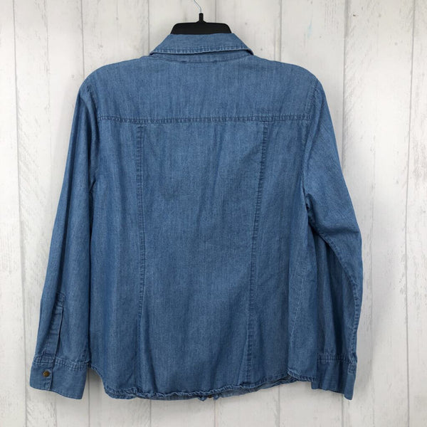 Lp Denim zip-up l/s top