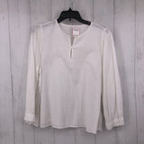 L Smocked button front l/s top