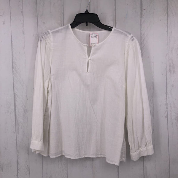 L Smocked button front l/s top