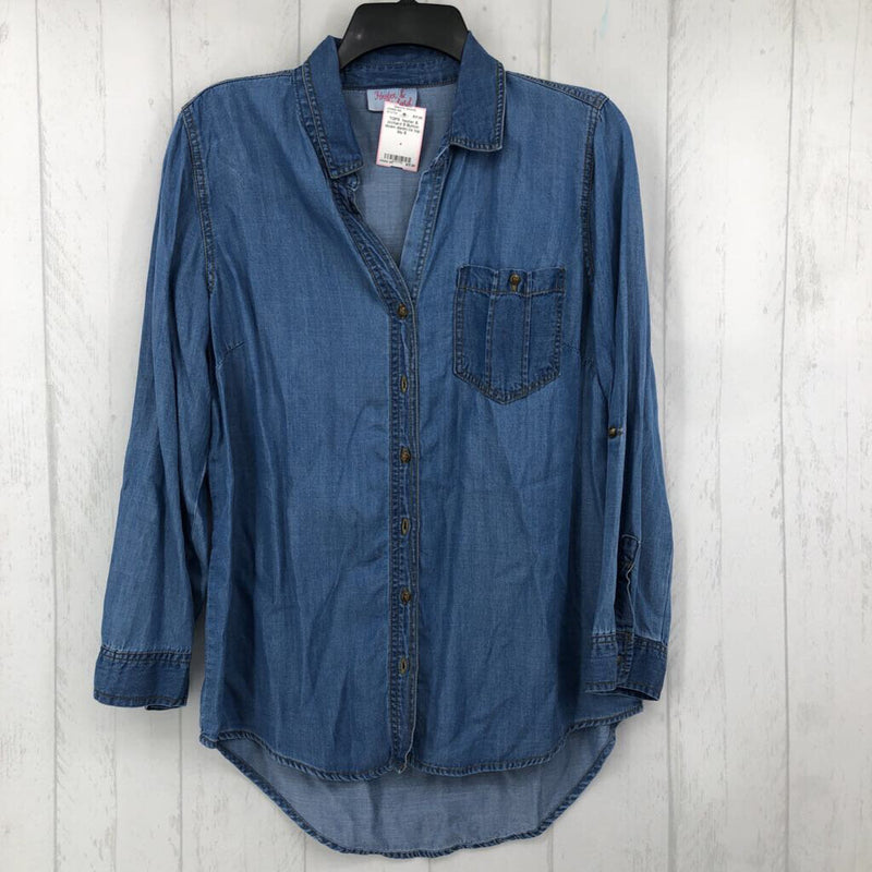 S Button down denim l/s top