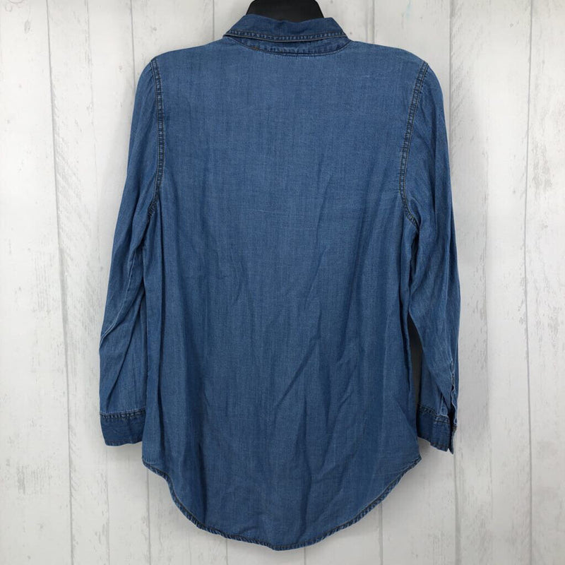 S Button down denim l/s top