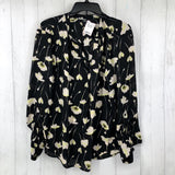 L Flo print semi-sheer l/s top