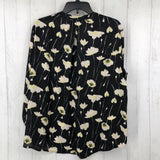 L Flo print semi-sheer l/s top