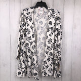 S Flo print open front cardi