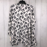 S Flo print open front cardi