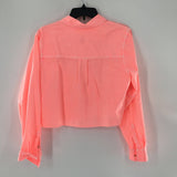 M Crop button down l/s top