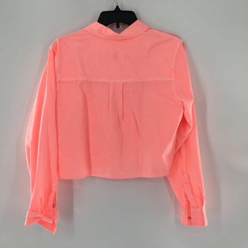 M Crop button down l/s top