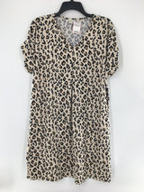 L V-neck animal print s/s dress