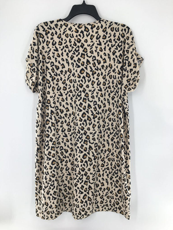 L V-neck animal print s/s dress