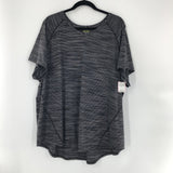 3X Striped v-neck s/s top