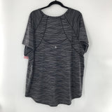 3X Striped v-neck s/s top