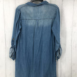 M Denim 1/2 button dowm l/s tunic