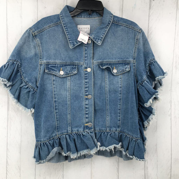 M/L Ruffle hem denim jacket