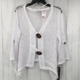 L Mesh wood button top