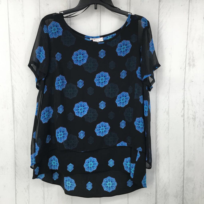 XL Printed layered s/s top