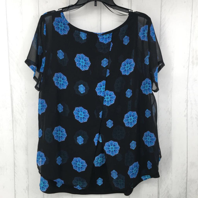 XL Printed layered s/s top