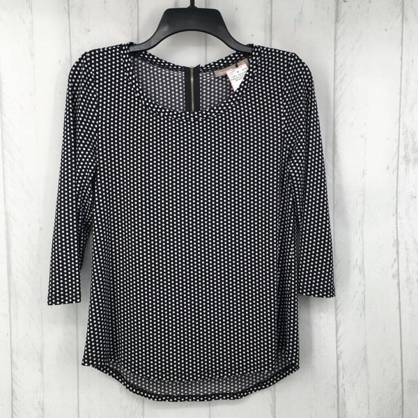 0(S) Polka-dot 3/4 slv top