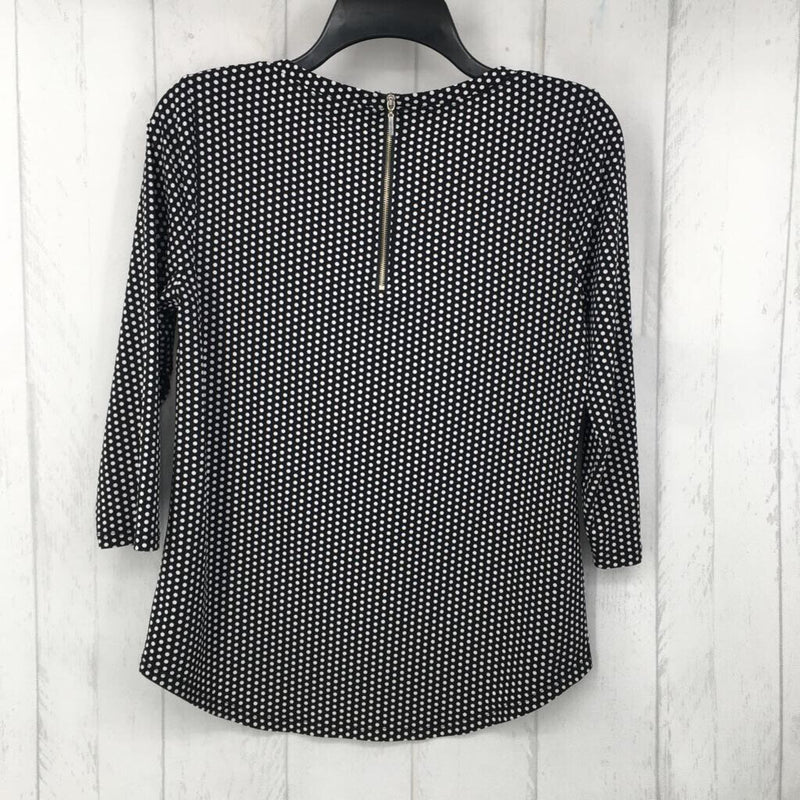 0(S) Polka-dot 3/4 slv top