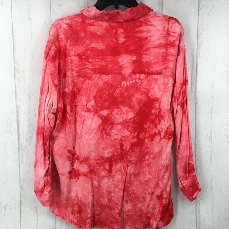 S tie-dye button down l/s top