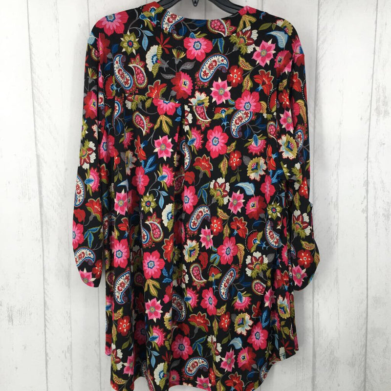 XL Flo print 3/4 slv tunic