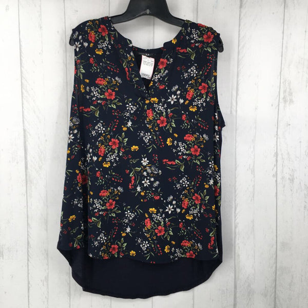 1X Flo print v-neck hi-lo tank