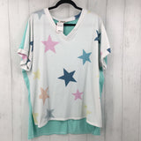 1X Star print v-neck s/s tee