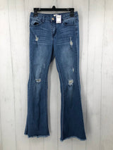 S Frayed hem flare jeans