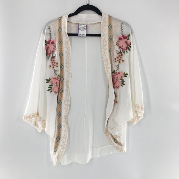 L/XL Flo embroidered dolman slv kimono