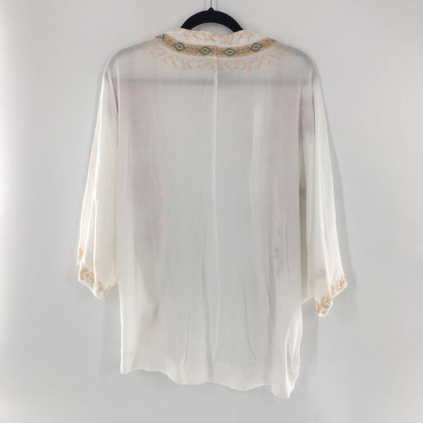 L/XL Flo embroidered dolman slv kimono