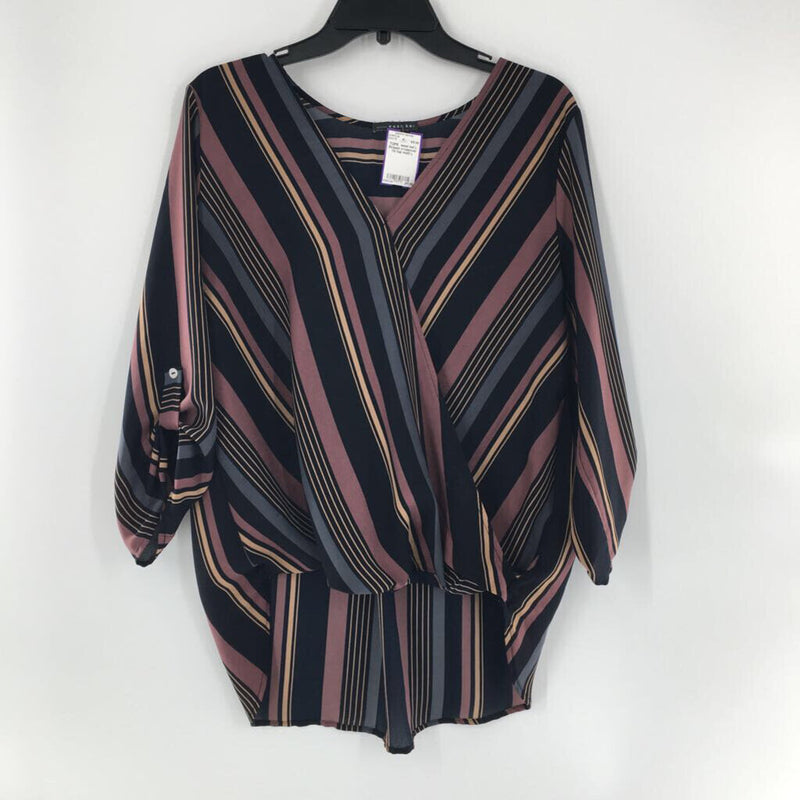 L Striped crossover l/s top