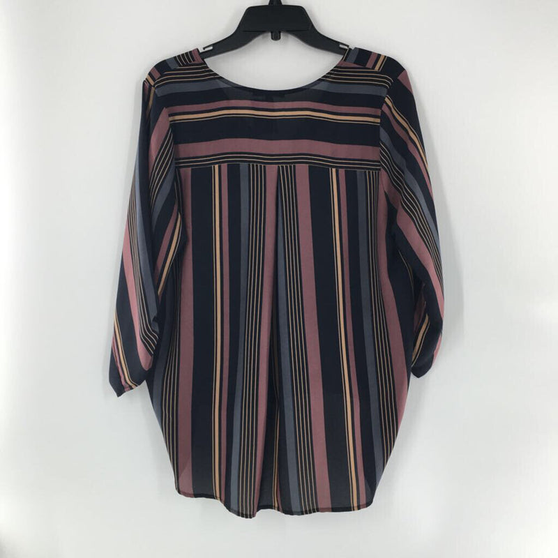 L Striped crossover l/s top