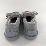 8.5 Puppy print faux fur lined shoe