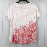 2(L) Flo print v-neck s/s tee