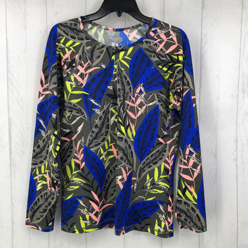 XL Tropical print l/s top