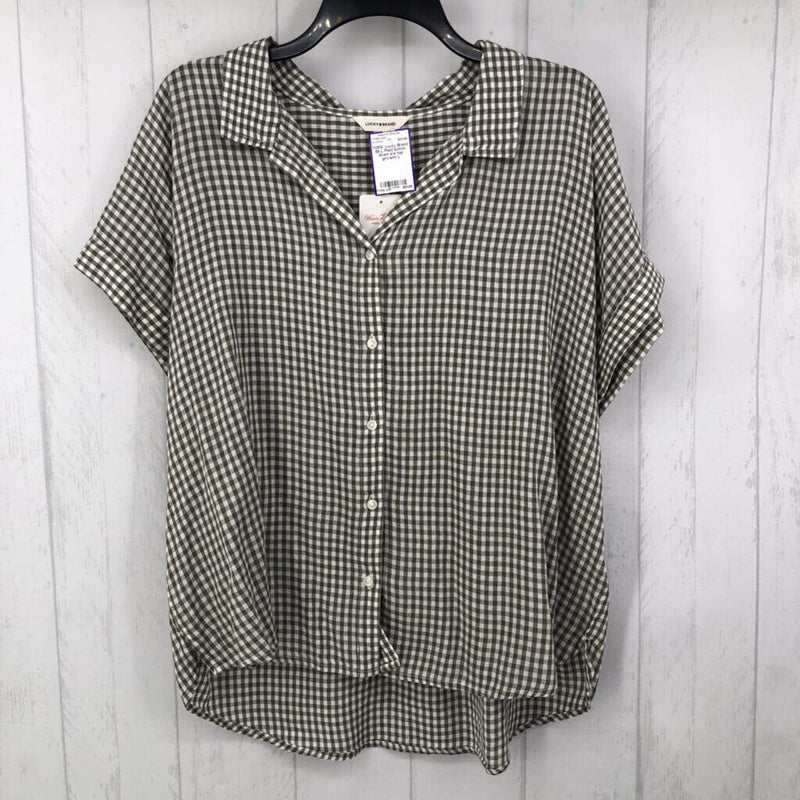 69 L Plaid button down s/s top