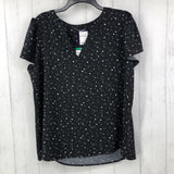 XL Printed v-neck s/s top