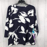 R35 XL Flo print 3/4 slv top