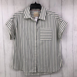 S Striped button down s/s top