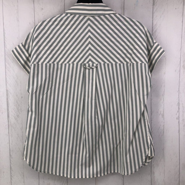 S Striped button down s/s top