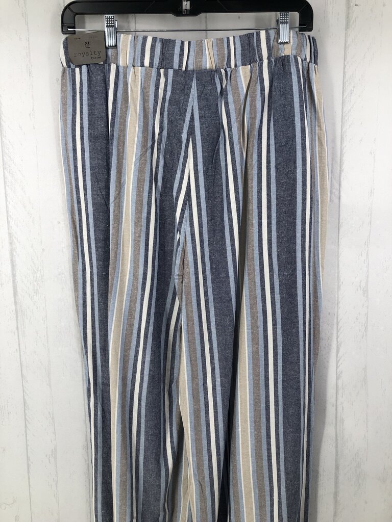 XL Linen blend striped pull on pants