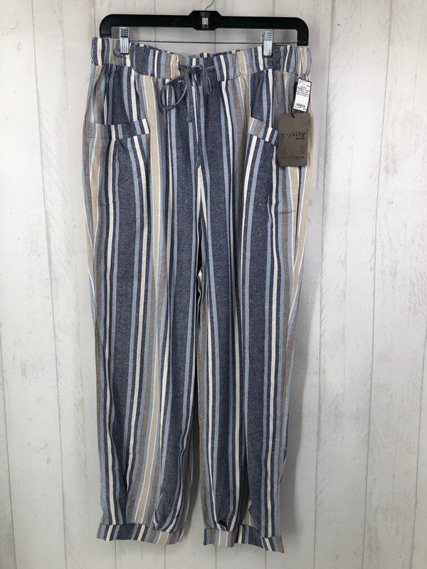 XL Linen blend striped pull on pants