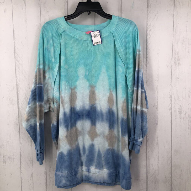 XXL Waffle knit tie-dye 3/4 slv top