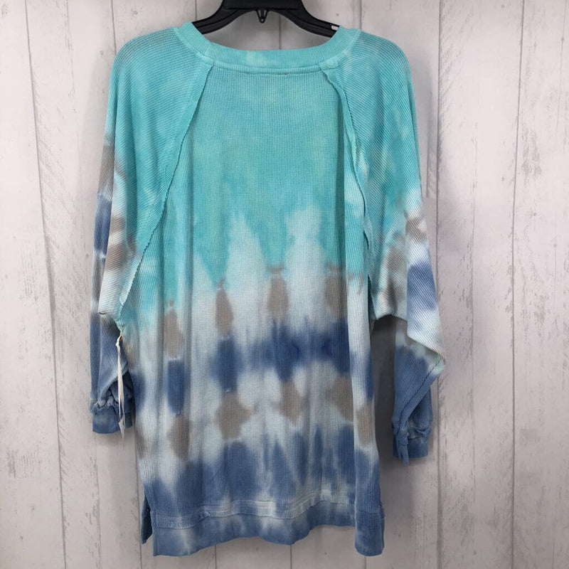 XXL Waffle knit tie-dye 3/4 slv top