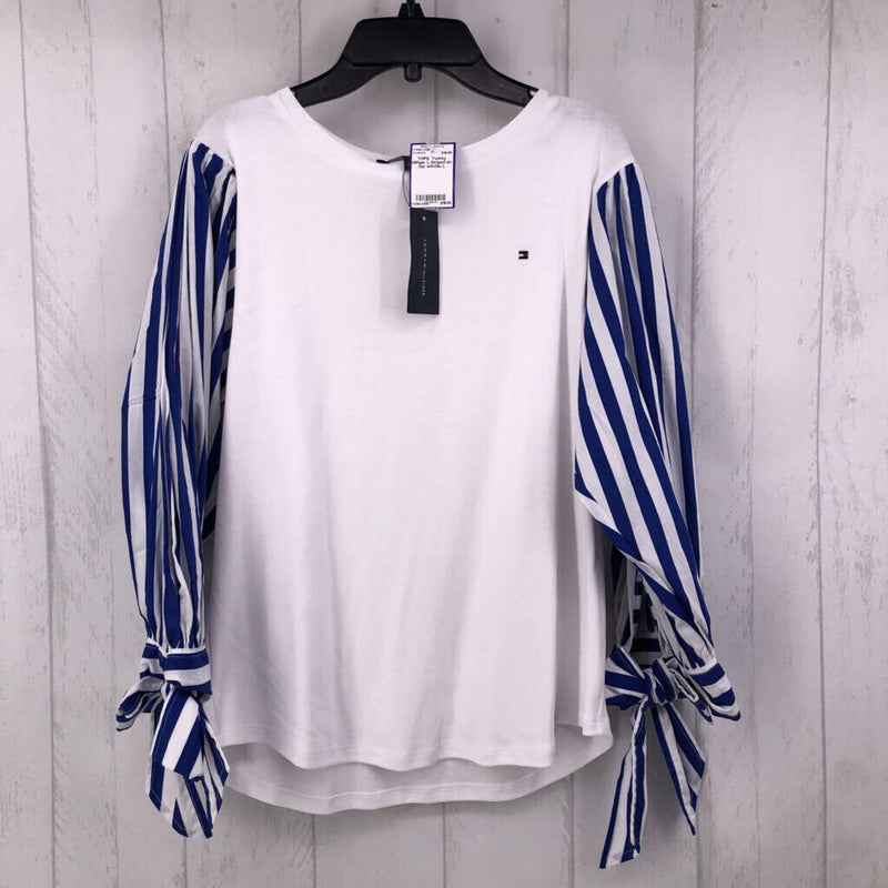 L Striped slv top